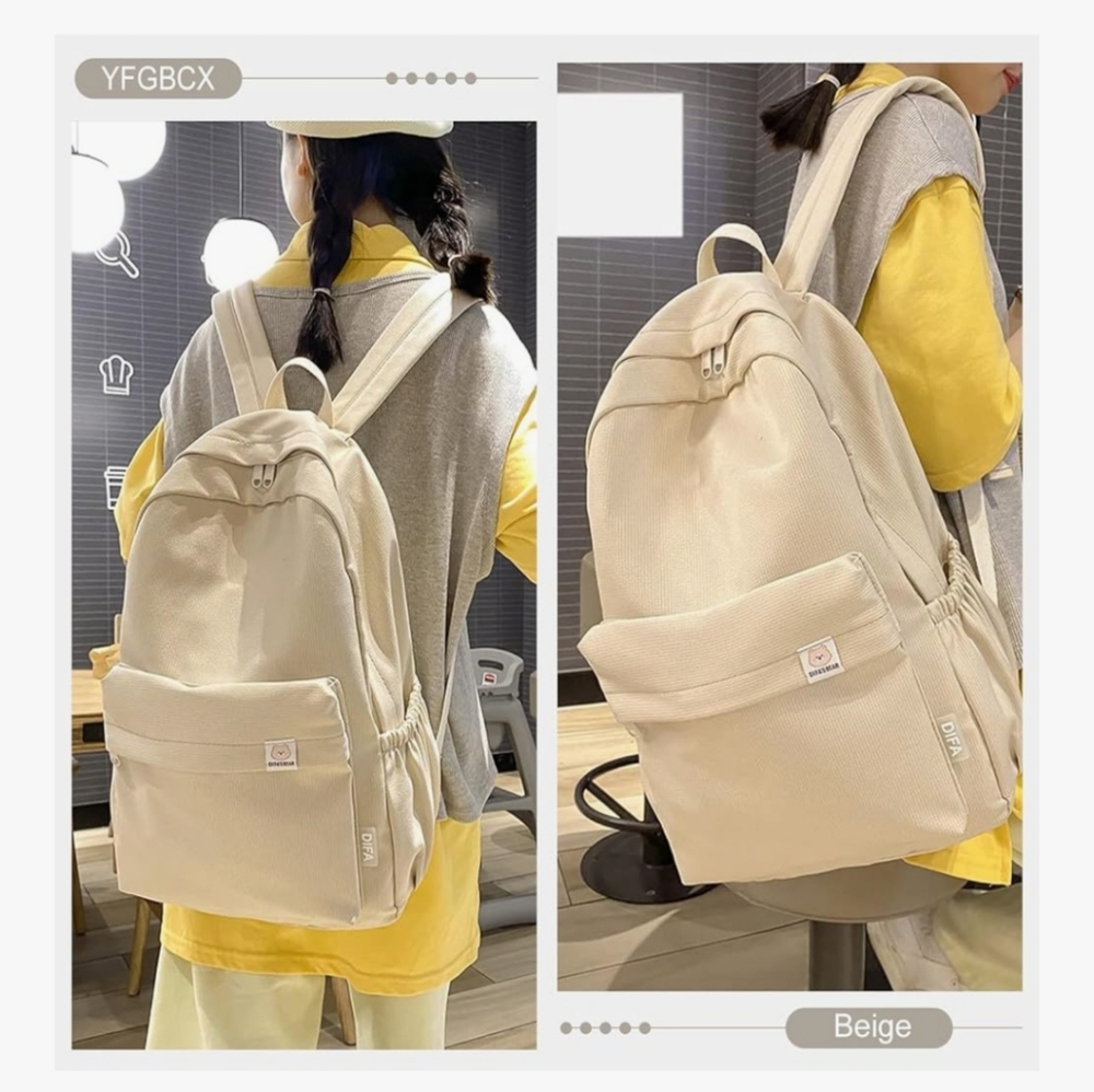 new women/kids large Backpack beige